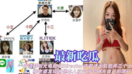 台湾许君述出轨包养小三被老婆发现用他社交账号曝光